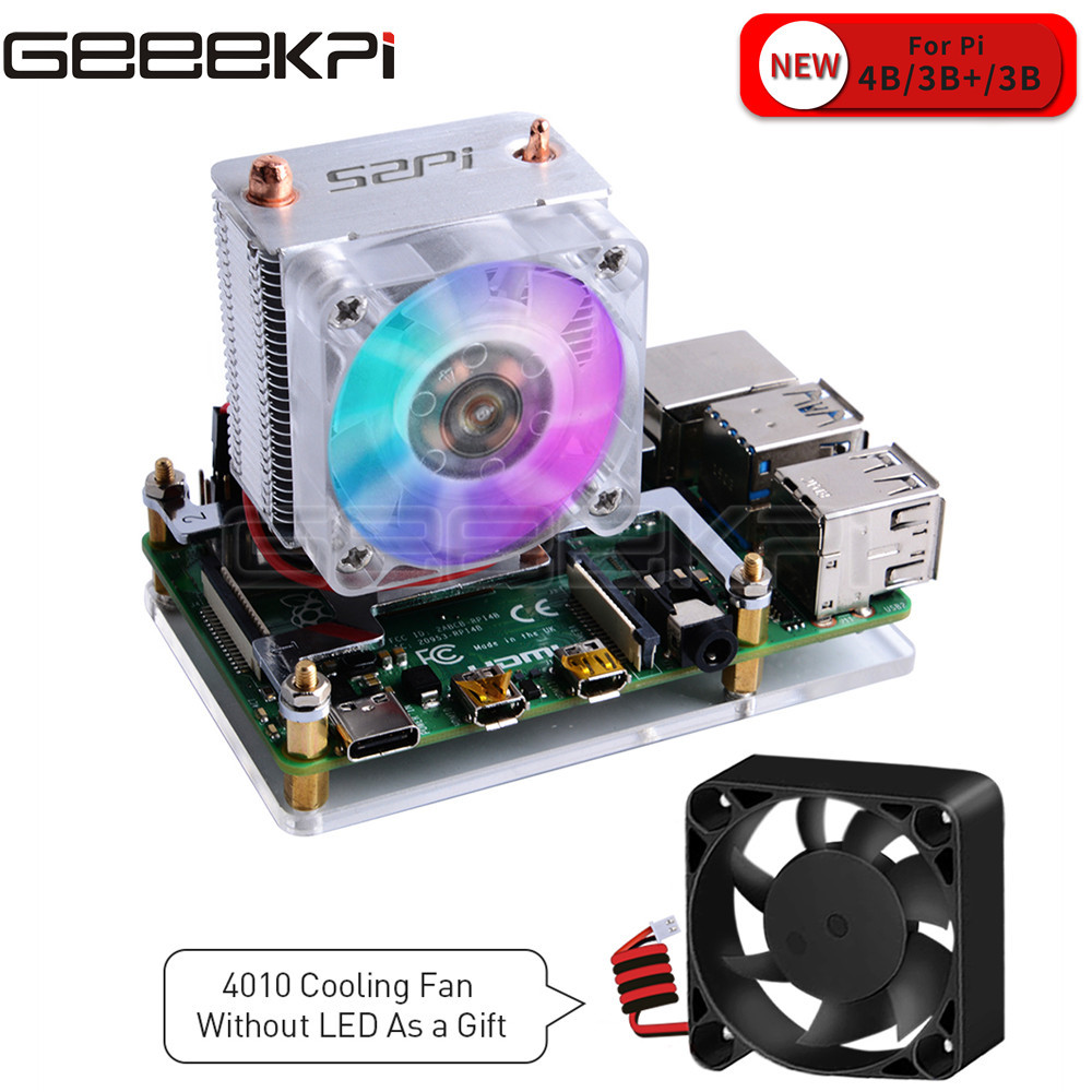 GeeekPi Clear Black Ice Tower  - Pi 5 Case ulasan dan harga