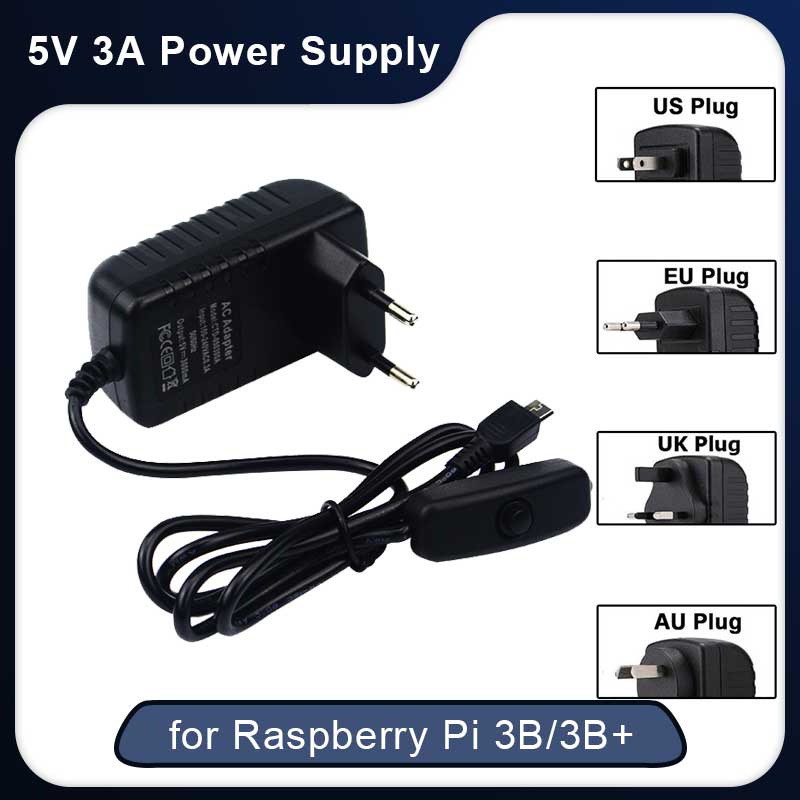 5V 3A Raspberry Pi 3 Model B+  - Pi Power Supply ulasan dan harga