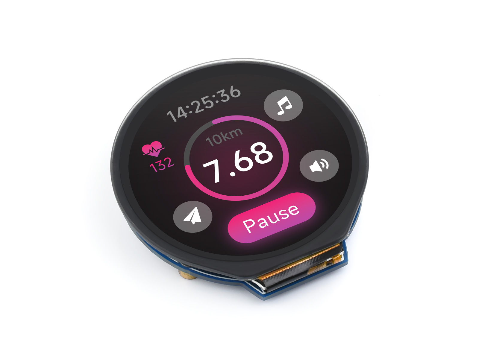 Waveshare 1.28inch Round LCD D - Pi Display ulasan dan harga