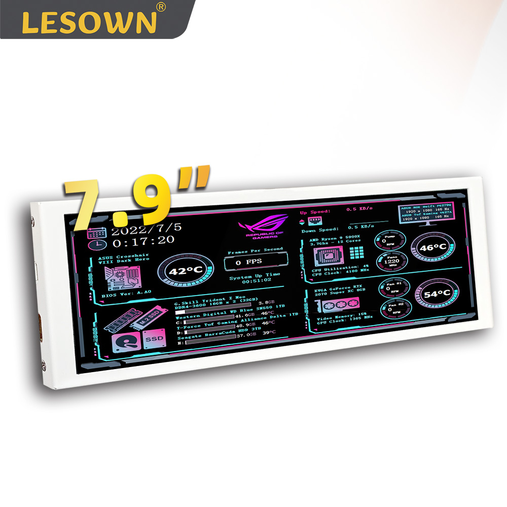 LESOWN Bar Display 7.9 inch Wh - Pi 4 Case ulasan dan harga