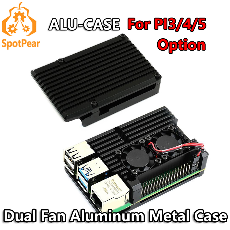 Aluminum Metal Case with Dual  - Pi 4 Case ulasan dan harga
